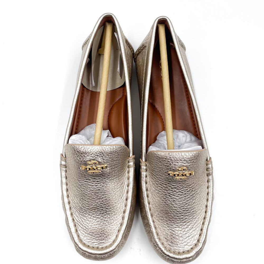 Coach Marley Driver Driving Loafers Champagne Gold Metallic Slip On Sz 8.5 Women - Picture 3 of 10